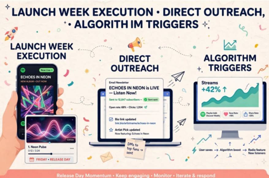 Launch Week Execution, Direct Outreach, and Algorithm Triggers
