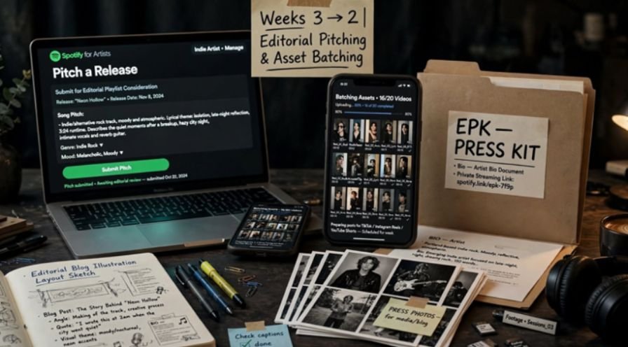 Weeks 3 to 2 Editorial Pitching and Asset Batching